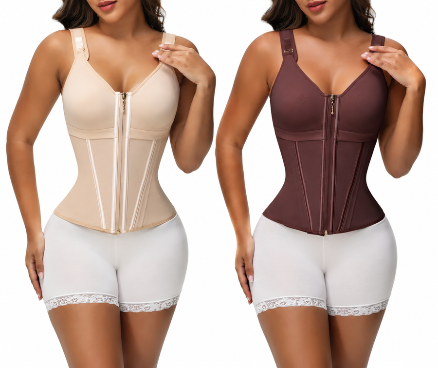 SHAPSHE Waist Shapewear Corset for Women Sport Workout Vest for Women Gym Zipper and Hooks