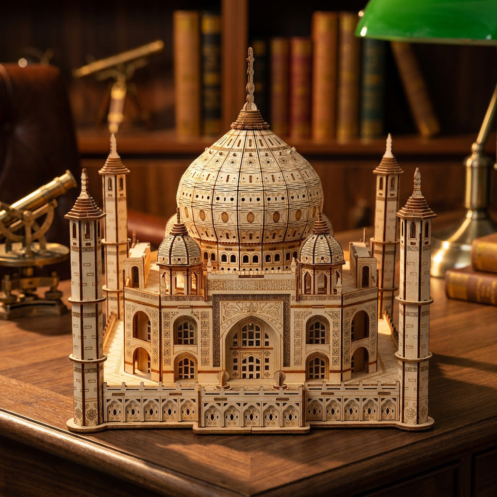 Taj Mahal Light-Up Castle 3D Puzzle – Educational DIY Creative Model & Decorative Ornament for Kids