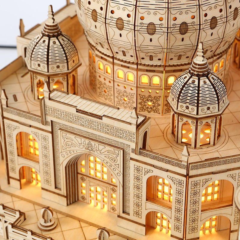Taj Mahal Light-Up Castle 3D Puzzle – Educational DIY Creative Model & Decorative Ornament for Kids
