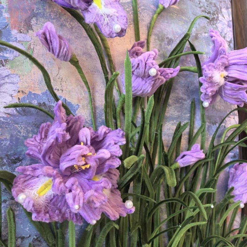 Bloom Your Own Memory – Handmade Iris Flower Frame Art | Creative Floral Home Decor & Meaningful Gift，16.54 × 11.69 inch