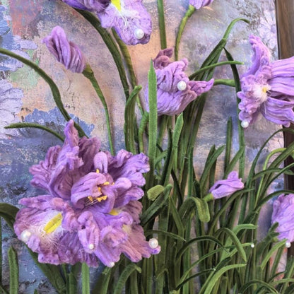 Bloom Your Own Memory – Handmade Iris Flower Frame Art | Creative Floral Home Decor & Meaningful Gift，16.54 × 11.69 inch