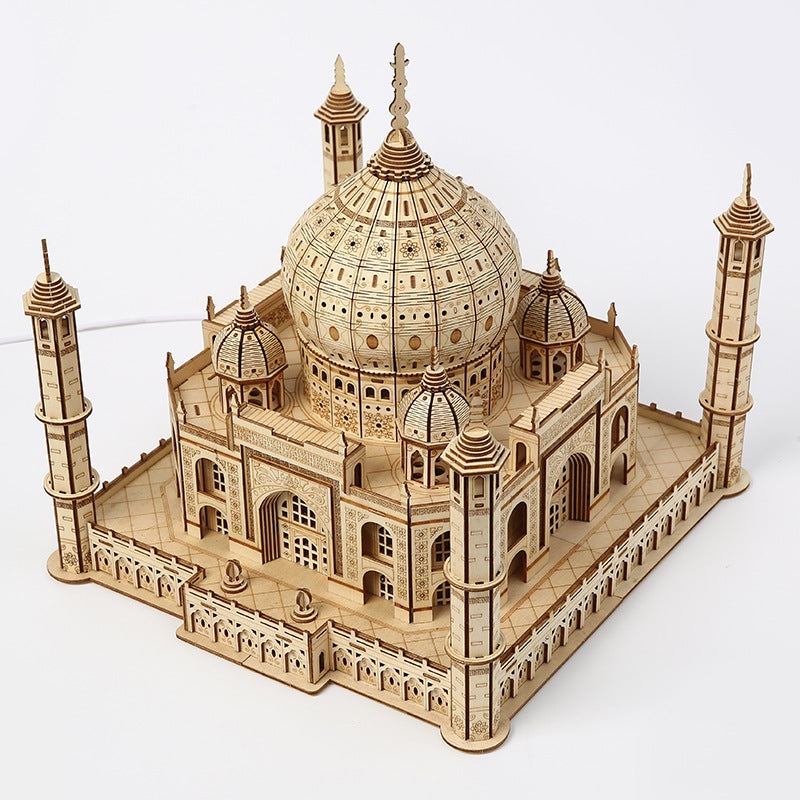 Taj Mahal Light-Up Castle 3D Puzzle – Educational DIY Creative Model & Decorative Ornament for Kids