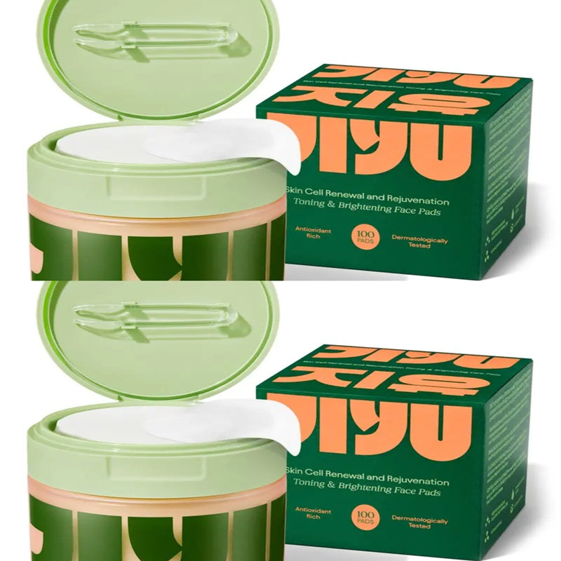Jiyu Skincare Anti-Aging, Dark Spot & Wrinkle Minimizing Toner Pads with Snail Mucin, Centella Asiatica, Niacinamide, Peptide Complex - 100 ct.