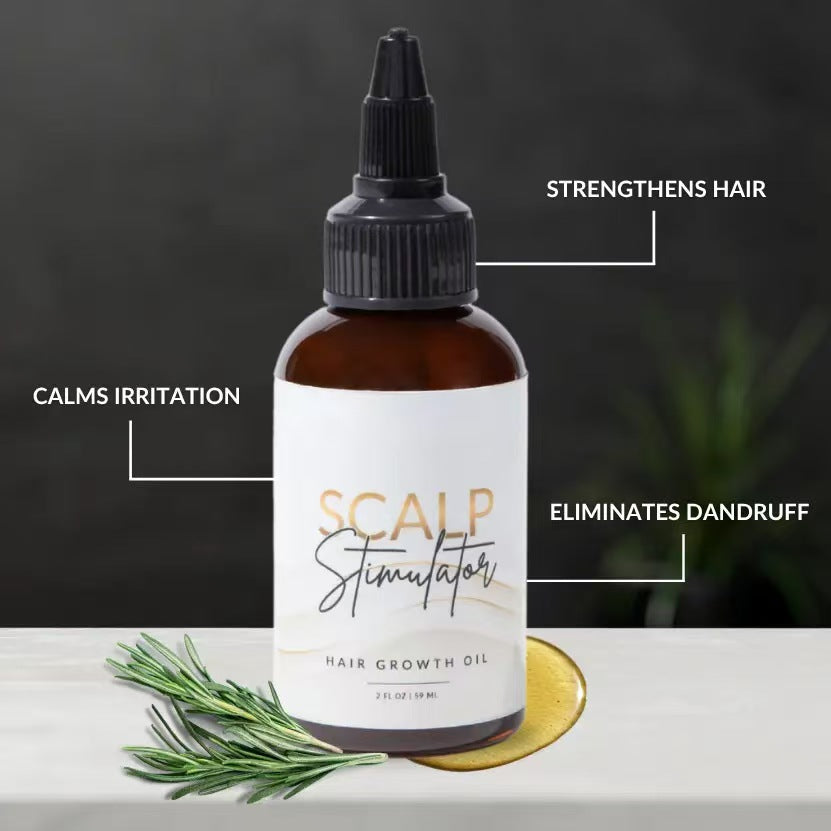 Scalp Stimulator & Hair Elixir Bundle: Growth & Length Retention with Castor Oil, Peppermint, and Rosemary - Natural Heat Protectant Treatment Haircare Luxurious Haircare Strengthen Hair Thickening Boost