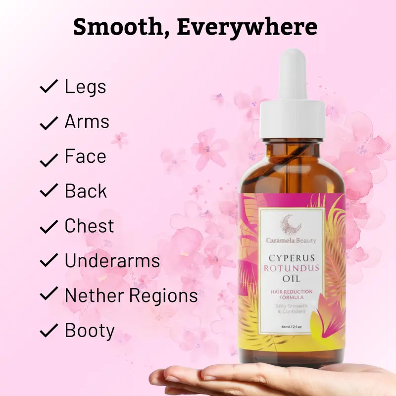 Caramela Beauty Cyperus Rotundus Oil for Natural Hair Reduction - 60ml/2oz