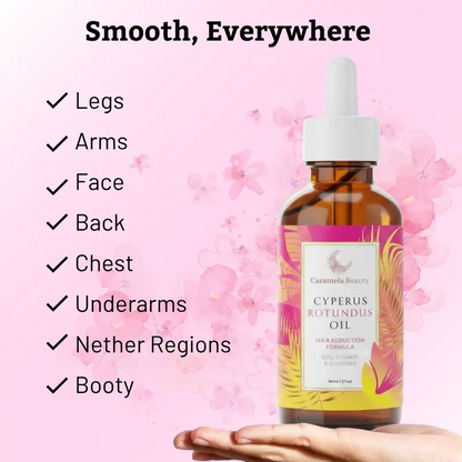 Caramela Beauty Cyperus Rotundus Oil for Natural Hair Reduction - 60ml/2oz