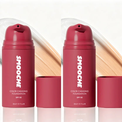 Smooche Color Changing Foundation – Shade Matching Liquid Makeup, SPF, 24H Wear, Vegan