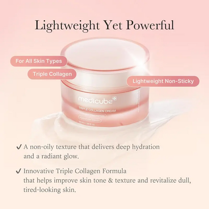 [medicube] Triple Collagen Cream (Collagen+Hyaluronic Acid+Niacinamide+Shea Butter) l Hydrating Moisturizer