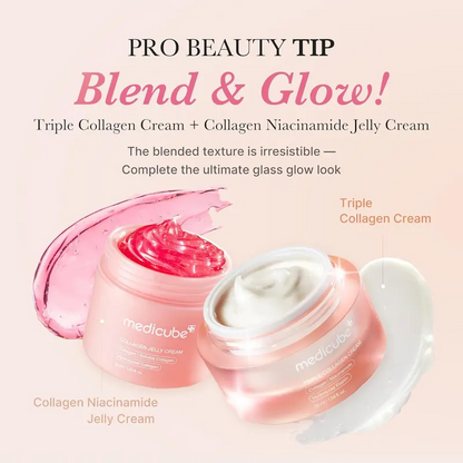 [medicube] Triple Collagen Cream (Collagen+Hyaluronic Acid+Niacinamide+Shea Butter) l Hydrating Moisturizer