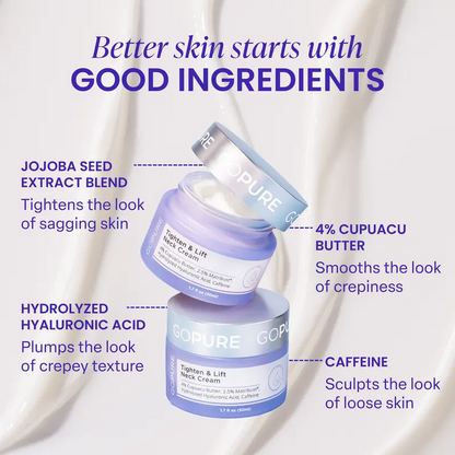 GOPURE Neck Cream Tighten & Lift Firming Cream for Crepey Skin