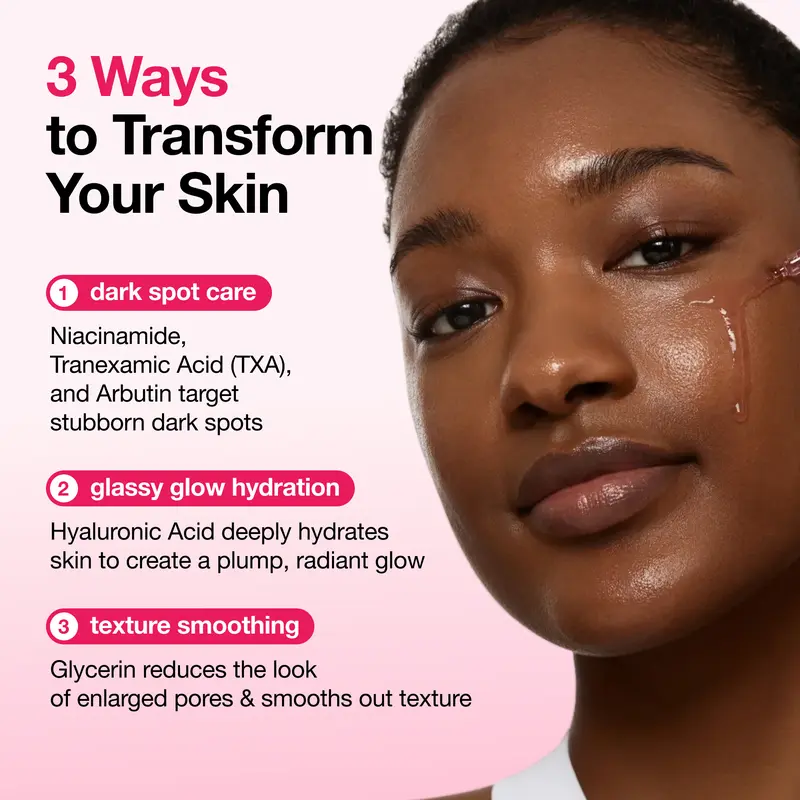Dark Spot Correcting Serum : 10% Niacinamide+ 4% Tranexamic Acid 1.01 fl.oz. (30ml) ｜ Niacinamide Serum, PM Skincare product, Hyperpigmentation, Brightening
