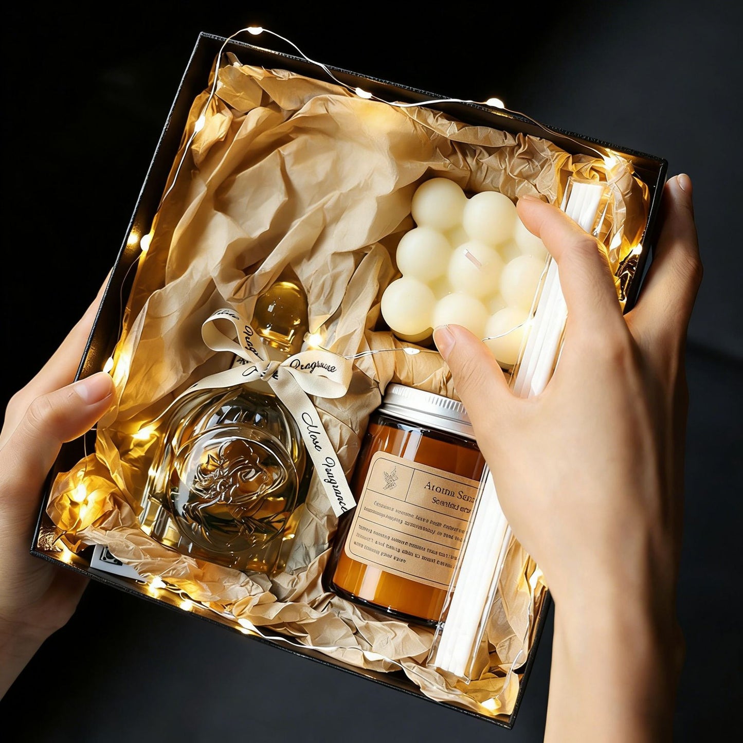 "Aromatherapy Candle Gift Set — Holiday Souvenir, Premium Fragrance Gift, Ambiance Decor Box."