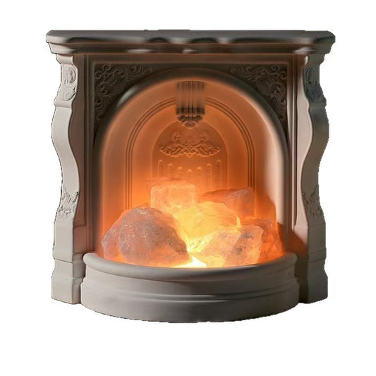Angel Fireplace Aromatherapy Gift Set – Diffuser Stone Ornament & Night Light (Niche Home Decor / Birthday Gift for Her)