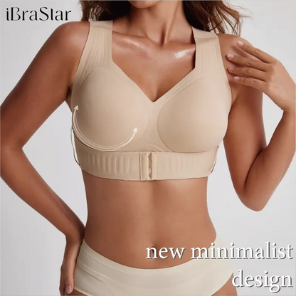 Posture Bra, women’s beige wireless bra, soft breathable non-removable molded cups, yoga fitness sportswear for gym and daily training, summer vibes bra Soft Comfy Bra Seamless Shaping Bras push up bra bras for women minimizer bra jelly bra