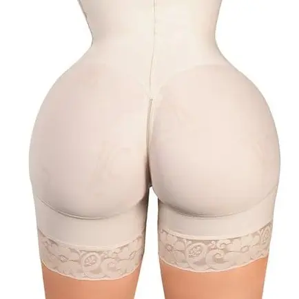 BBL Elegant Open Bust Mid Thigh Bodysuit, w/ Wide Straps, 3 Level Hook Compression, Multi Hip & Waist Size with Perineal Zipper (LUXBBL-013/LUXBBL-213)