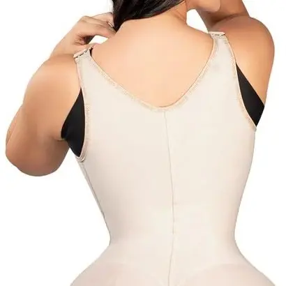 BBL Elegant Open Bust Mid Thigh Bodysuit, w/ Wide Straps, 3 Level Hook Compression, Multi Hip & Waist Size with Perineal Zipper (LUXBBL-013/LUXBBL-213)