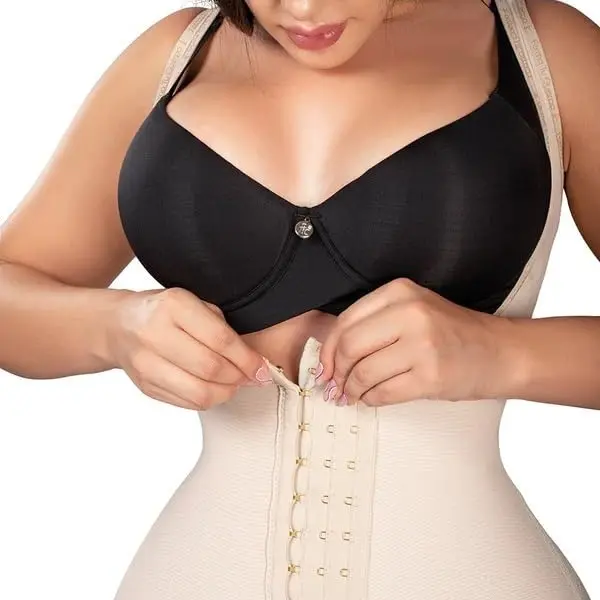 BBL Elegant Open Bust Mid Thigh Bodysuit, w/ Wide Straps, 3 Level Hook Compression, Multi Hip & Waist Size with Perineal Zipper (LUXBBL-013/LUXBBL-213)