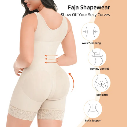 YIANNA Fajas Colombianas Shapewear for Women Tummy Control Full Shapewear Butt Lifter with Hooks Closure