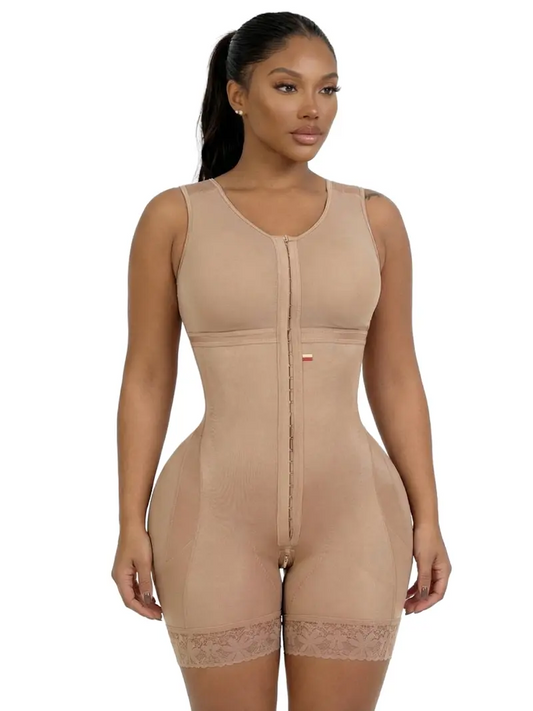 Stage 2 Full Body Faja | Colombian Powernet Full Bust Bodysuit | Butt Lifting + Waist Snatching | High Compression Sleeveless Shaper | Hourglass Sculpting | Zipper Front | Snatched Body