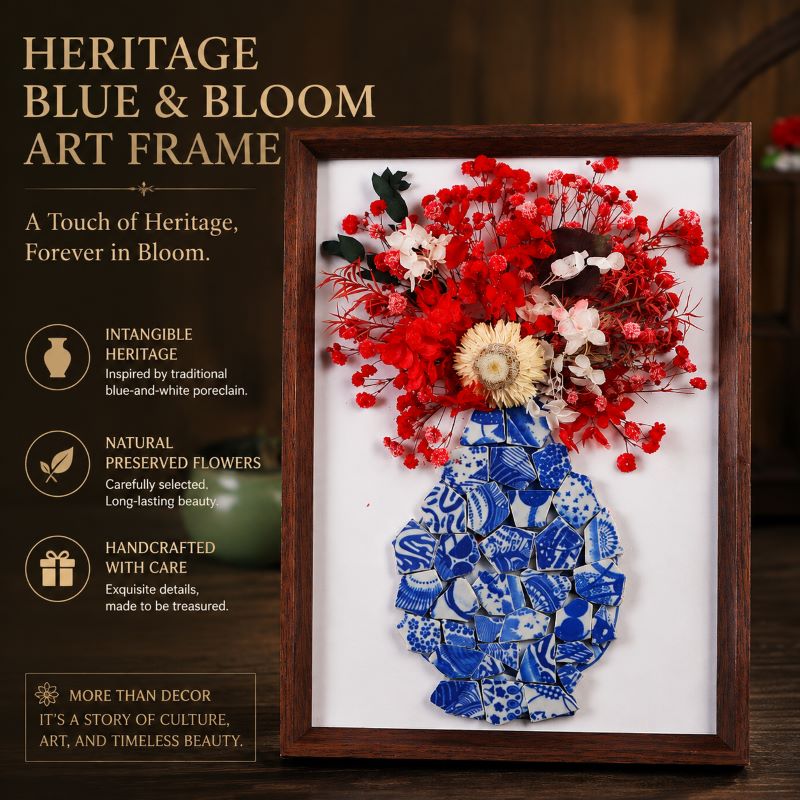Eternal Bloom Porcelain Art DIY Kit | Handmade Dried Flower Vase Frame Craft