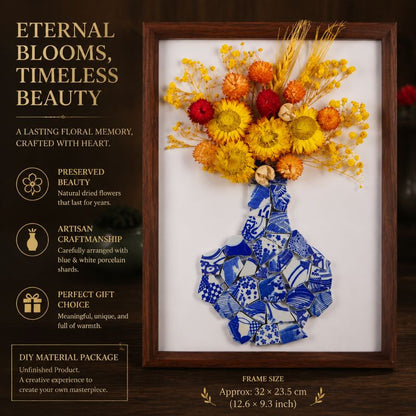 Eternal Bloom Porcelain Art DIY Kit | Handmade Dried Flower Vase Frame Craft