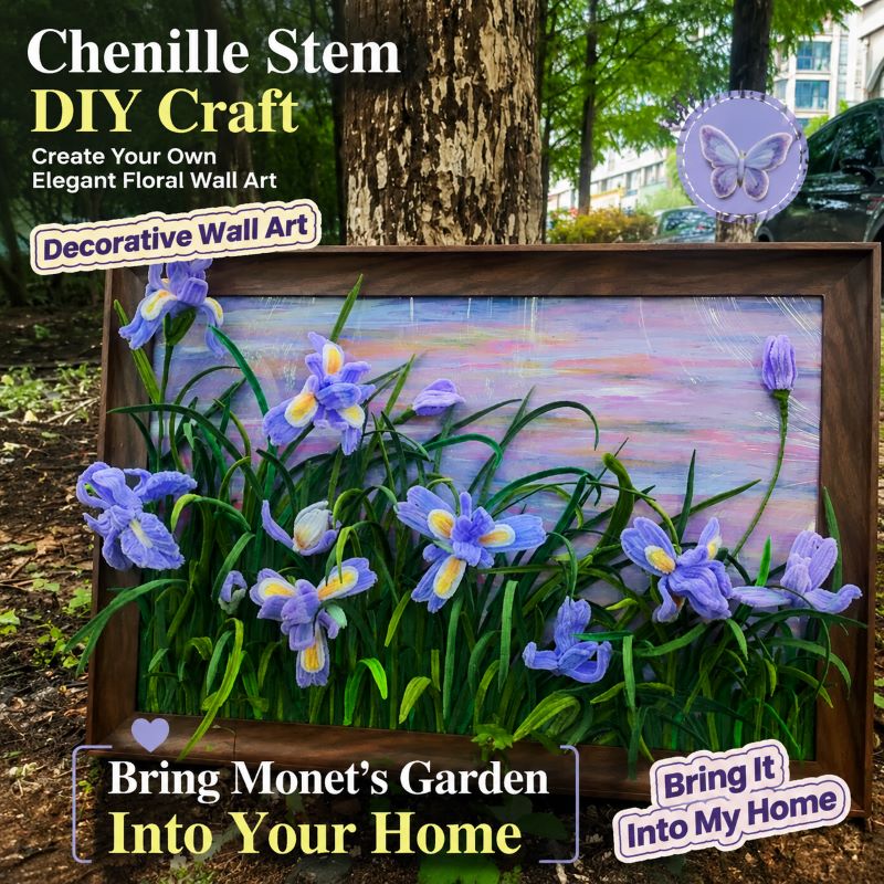 Bloom Your Own Memory – Handmade Iris Flower Frame Art | Creative Floral Home Decor & Meaningful Gift，16.54 × 11.69 inch