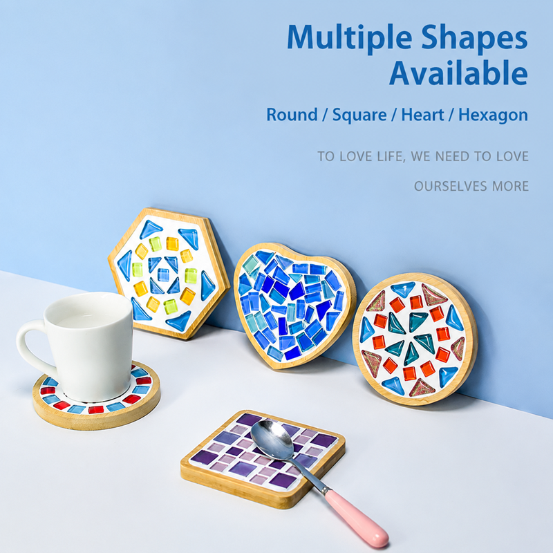 DIY Mosaic Coaster Kit – Create Your Own Handmade Glass Tile Coaster | Creative Craft Gift for Adults & Beginners
