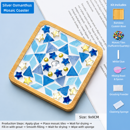 DIY Mosaic Coaster Kit – Create Your Own Handmade Glass Tile Coaster | Creative Craft Gift for Adults & Beginners