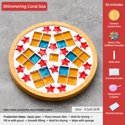 DIY Mosaic Coaster Kit – Create Your Own Handmade Glass Tile Coaster | Creative Craft Gift for Adults & Beginners