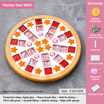 DIY Mosaic Coaster Kit – Create Your Own Handmade Glass Tile Coaster | Creative Craft Gift for Adults & Beginners