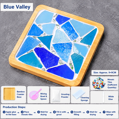 DIY Mosaic Coaster Kit – Create Your Own Handmade Glass Tile Coaster | Creative Craft Gift for Adults & Beginners