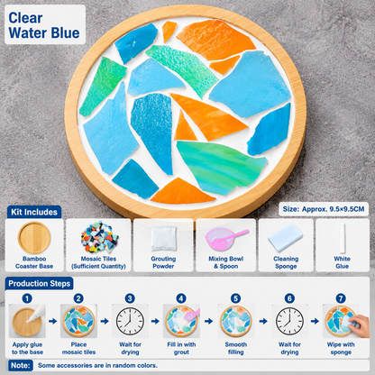 DIY Mosaic Coaster Kit – Create Your Own Handmade Glass Tile Coaster | Creative Craft Gift for Adults & Beginners