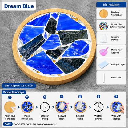 DIY Mosaic Coaster Kit – Create Your Own Handmade Glass Tile Coaster | Creative Craft Gift for Adults & Beginners