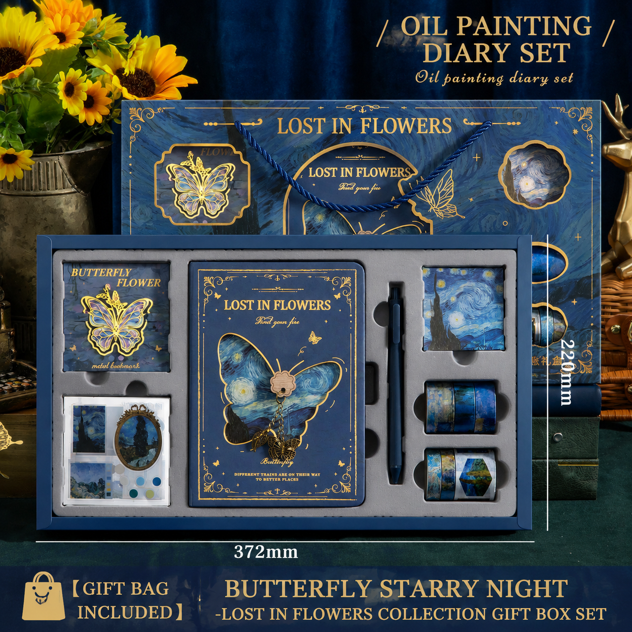 Spring Awakening Amidst Butterflies – Gift Box Set (Gift Bag Included)