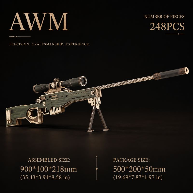 AWM Army Green Sniper Rifle (DIY Wooden Model)