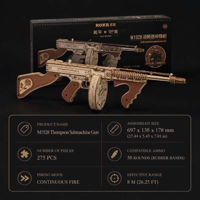 Thompson Submachine Gun (Wooden DIY Kit)