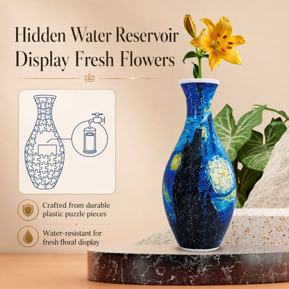 3D Puzzle Vase Kit | Creative Floral Home Decor & Modern Decorative Art Piece